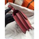 Hermes Mini Constance 18cm/24cm Epsom Bag Silver/Gold Metal Burgundy High