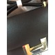 Hermes Mini Constance 18cm/24cm Epsom Bag Silver/Gold Metal Black High