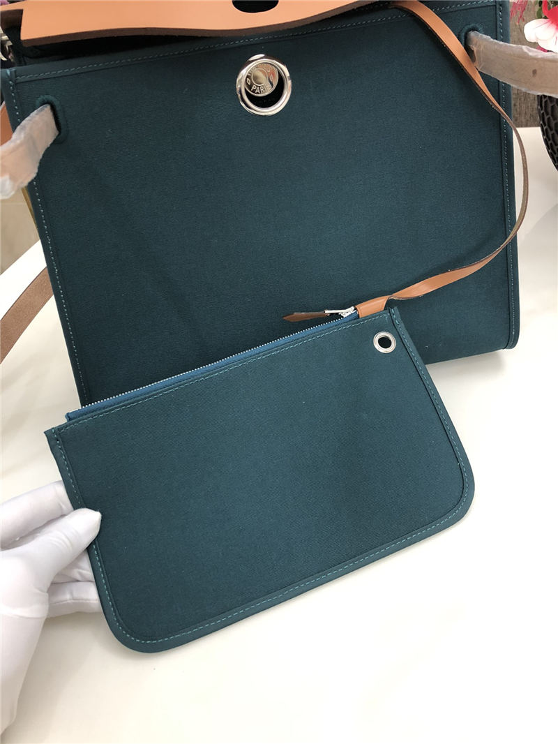 Hermes Herbag 31 bag Canvas and Leather Olive High