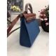 Hermes Herbag 31 bag Canvas and Leather Denim Blue High