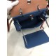 Hermes Herbag 31 bag Canvas and Leather Denim Blue High