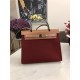 Hermes Herbag 31 bag Canvas and Leather Burgundy High