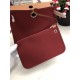 Hermes Herbag 31 bag Canvas and Leather Burgundy High