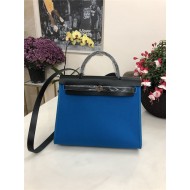 Hermes Herbag 31 bag Canvas and Leather Royal Blue High