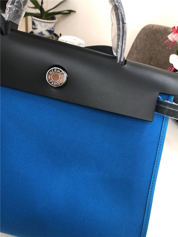 Hermes Herbag 31 bag Canvas and Leather Royal Blue High