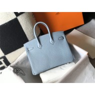 Hermes Birkin 25/30/35cm Bag Calfskin Silver/Gold Metal In Lt-Blue High