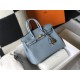 Hermes Birkin 25/30/35cm Bag Calfskin Silver/Gold Metal In Lt-Blue High