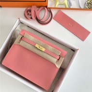 Hermes Kelly Danse 22cm Evercolor WAX Rose eLipstick Gold Metal High