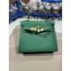 Hermes Kelly 25/28cm Retourne Bag Togo Leather In Malachite WAX High