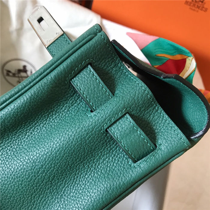 Hermes Kelly 25/28cm Retourne Bag Togo Leather In Malachite WAX High