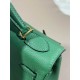 Hermes Kelly 25/28cm Retourne Bag Togo Leather In Malachite WAX High