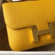 Hermes Mini Constance 18cm/24cm Epsom Bag Silver/Gold Metal Yellow High