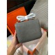 Hermes Mini Constance Crocodile Leather Bag Silver/Gold Metal High