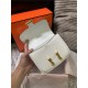 Hermes Mini Constance Crocodile Leather Bag Silver/Gold Metal High