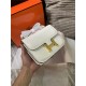 Hermes Mini Constance Crocodile Leather Bag Silver/Gold Metal High