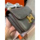 Hermes Constance 24cm Crocodile Leather Bag Silver/Gold Metal High