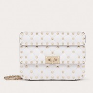 Valentino Spike Small Bag Lambskin White High