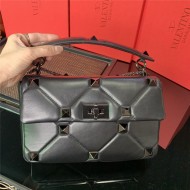 Valentino GARAVANI ROMAN STUD NAPPA CHAIN BAG Pewter High