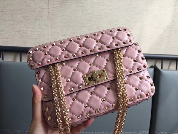 Valentino Spike Small Bag Lambskin Poudre High