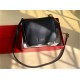 Valentino Small Vsling Shoulder Bag In Black Grainy Leather High