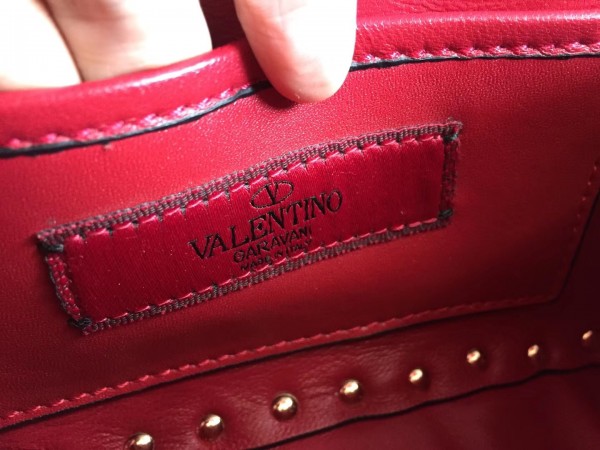 Valentino Spike Small Bag Lambskin Red High