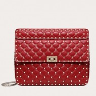 Valentino Large Free Spike Chain Bag Red High