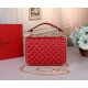 Valentino Spike Medium Bag Lambskin Red High