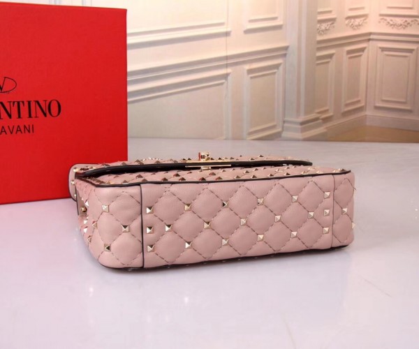 Valentino Spike Medium Bag Lambskin Nude High