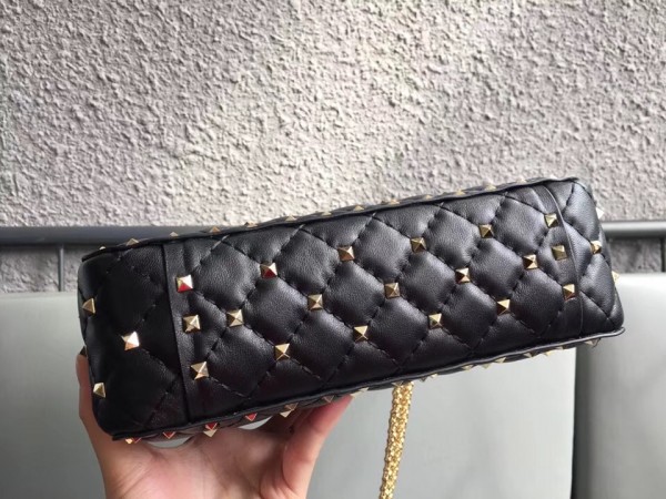 Valentino Spike Medium Bag Lambskin Black High