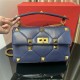 Valentino GARAVANI ROMAN STUD NAPPA CHAIN BAG Dark Blue High