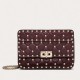 Valentino Spike Small Bag Lambskin Bordeaux High