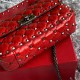 Valentino Spike Small Bag Crinkled Lambskin Red High