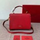 Valentino Small Vsling Handbag In Red Grainy Calfskin High