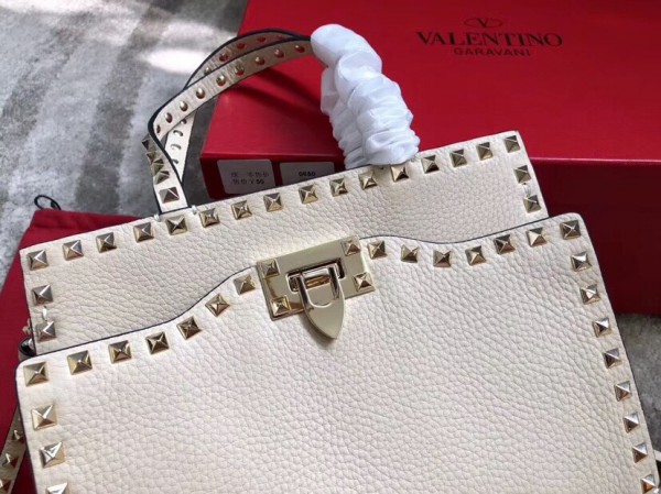 Valentino White Small Top Handle Bag High