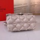 Valentino Light Grey Quilted Candystud Top Handle Bag High