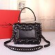 Valentino Garavani Quilted Candystud Top Handle Bag Black High