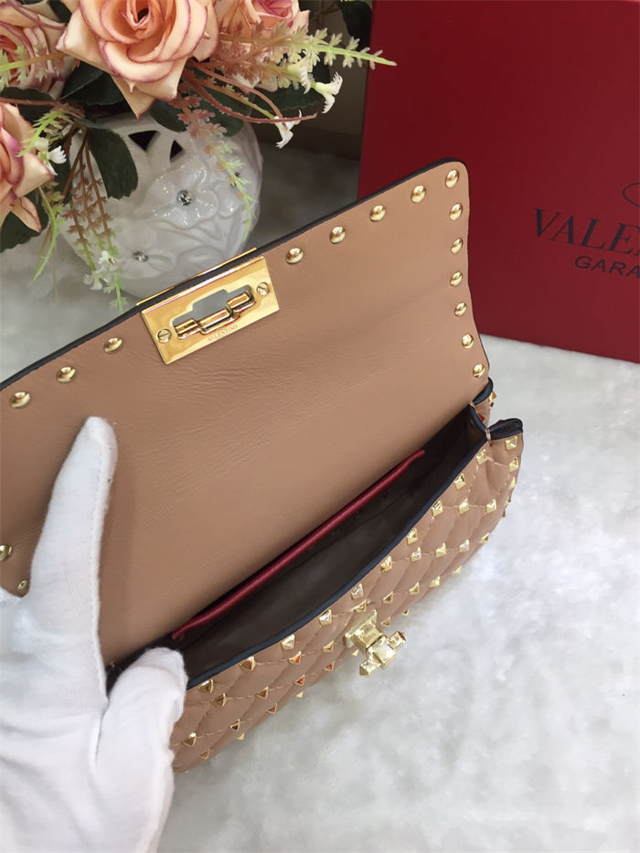 Valentino Spike Small Bag Lambskin Nude High