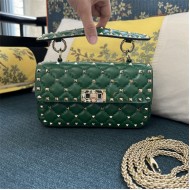 Valentino Spike Small Bag Lambskin Green High