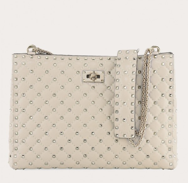 Valentino Spike Tote Bag White High