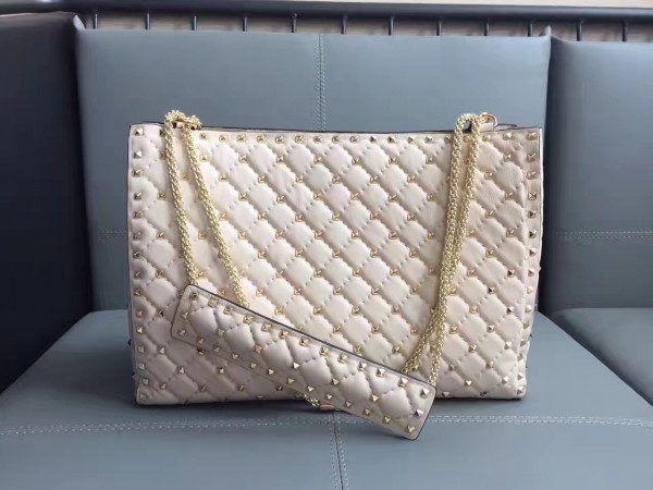 Valentino Spike Tote Bag White High