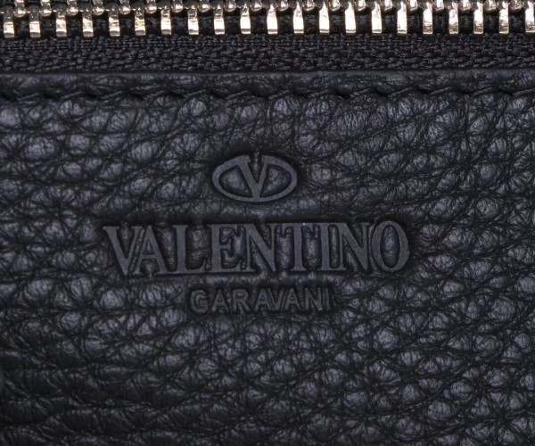 Valentino Small Tote In Black Grain Calfskin High