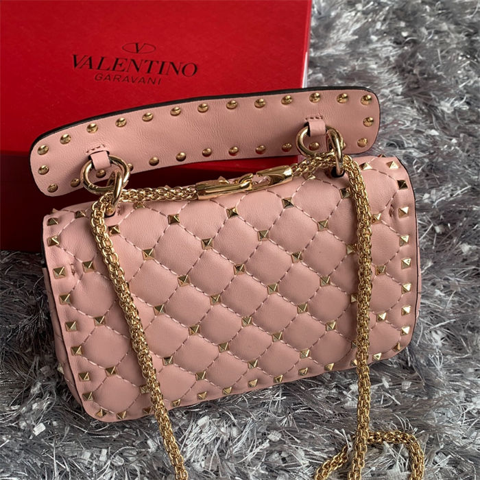 Valentino Spike Small Bag Lambskin CANDY ROSE High