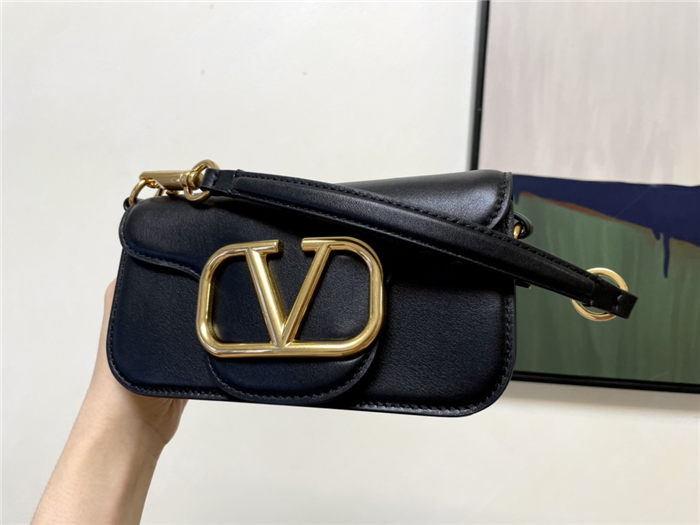 Valentino Garavani MINILOCO Crossbody Bag Calfskin Leather Black High