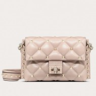 Valentino Small Candystud Crossbody Bag In Poudre Lambskin High