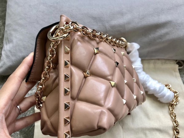 Valentino Small Candystud Crossbody Bag In Poudre Lambskin High