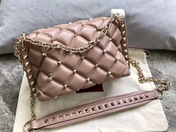 Valentino Small Candystud Crossbody Bag In Poudre Lambskin High