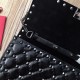 Valentino Spike Chain Clutch Lambskin  In Crinkled High