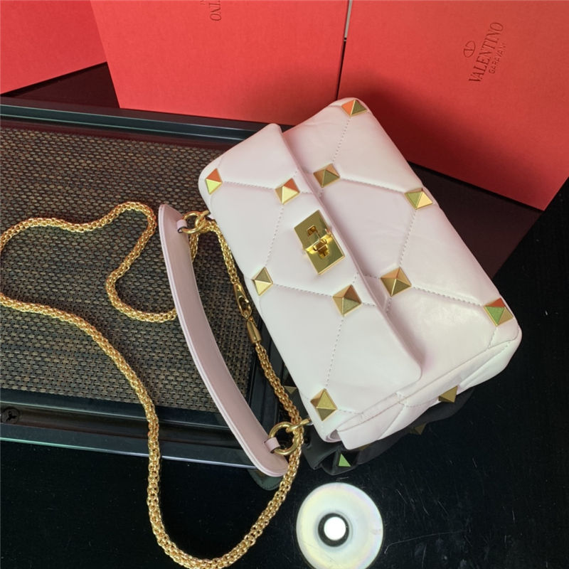 Valentino GARAVANI ROMAN STUD NAPPA CHAIN BAG Nude High