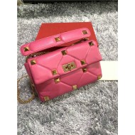 Valentino GARAVANI ROMAN STUD NAPPA CHAIN BAG Fuchsia High