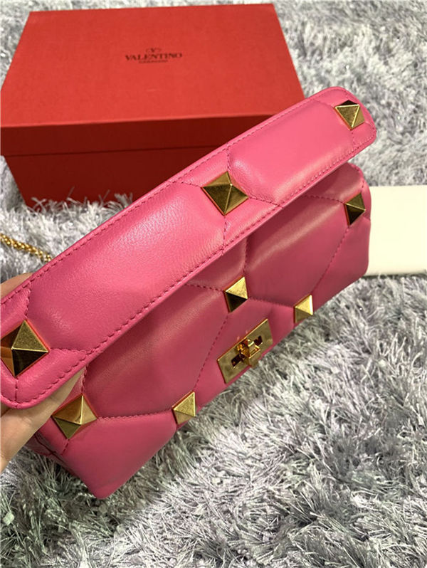 Valentino GARAVANI ROMAN STUD NAPPA CHAIN BAG Fuchsia High